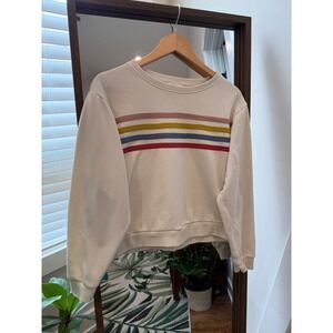 Böhme Striped‎ Cropped Sweatshirt Pullover Casual Comfy Top XS